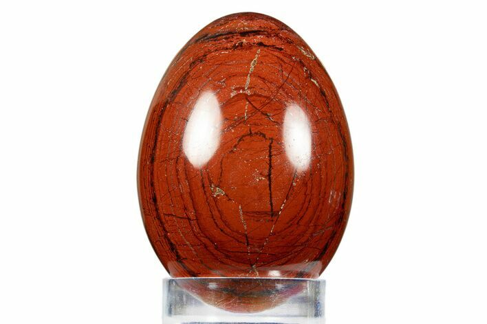 Polished Striped Red Jasper Egg - Western Australia #312683